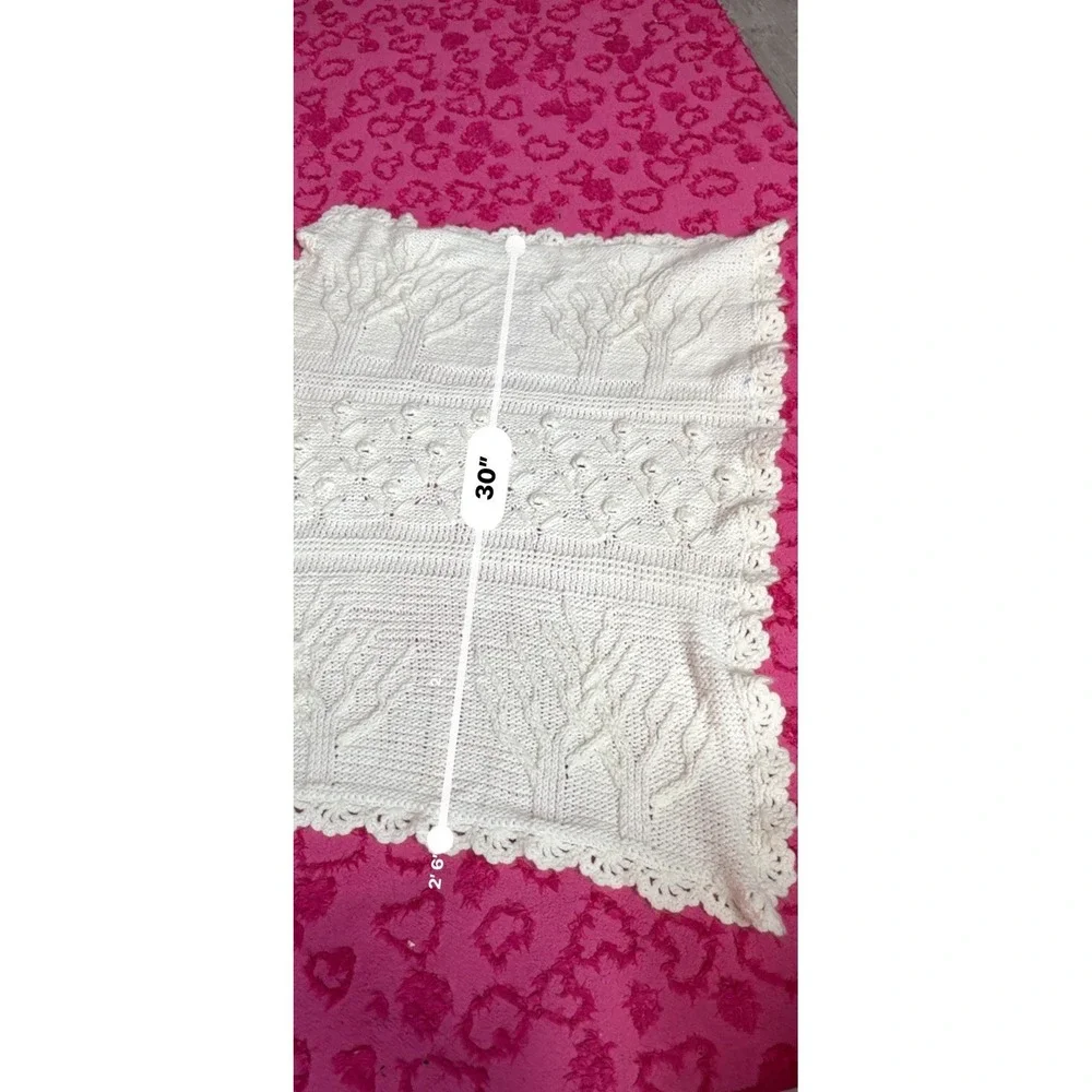 HandCrochet Baby Blanket Perfect Shower Gift White A1-0054